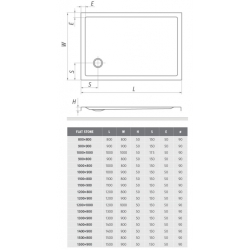 Душовий піддон Roth SPRCH. VANIČKA FLAT STONE 1200×900 White, 8000329