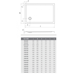 Душовий піддон Roth SPRCH. VANIČKA FLAT STONE 1200×1000 Anth, 8000330