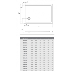 Душовий піддон Roth SPRCH. VANIČKA FLAT STONE 1300×800 White, 8000333