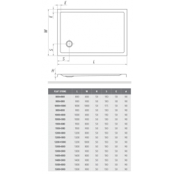 Душовий піддон Roth SPRCH. VANIČKA FLAT STONE 1400×900 White, 8000339