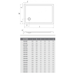 Душовий піддон Roth SPRCH. VANIČKA FLAT STONE 1500×900 Anth., 8000342