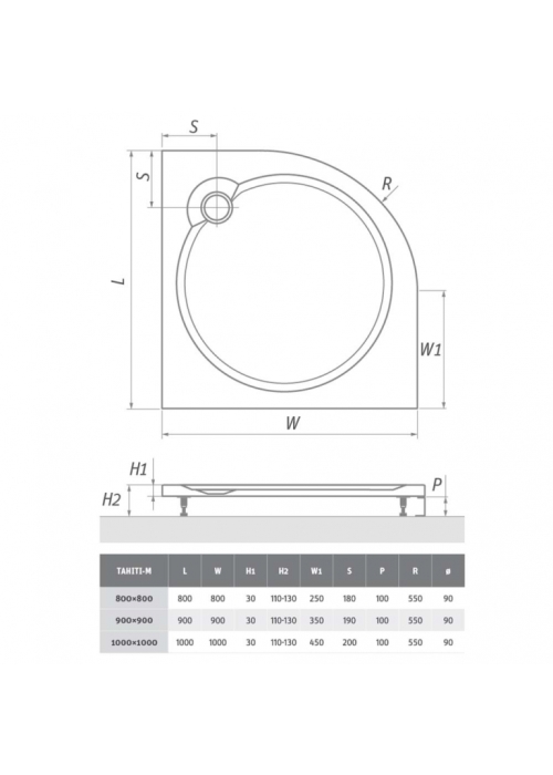 Панель для піддону Roth PANEL K VANIČCE TAHITI-M 900 BÍLÝ, 8010067