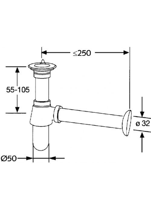 Сифон для умивальника Kludi Ideal (1011105-00)