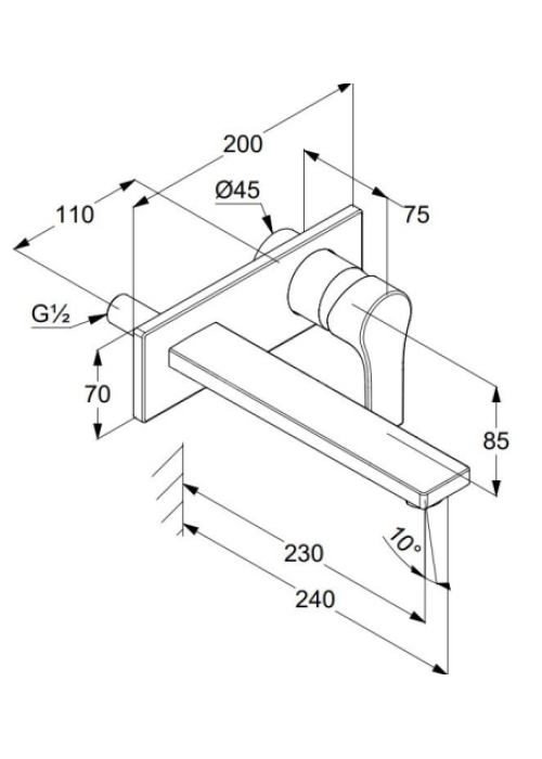 Смеситель для умывальника настенный Kludi Zenta SL 482480565