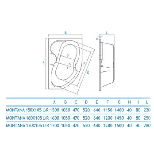 Ванна Koller Pool Montana 150х105 L Ліва
