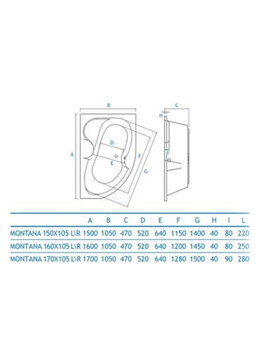 Ванна Koller Pool Montana 160х105 R ліва