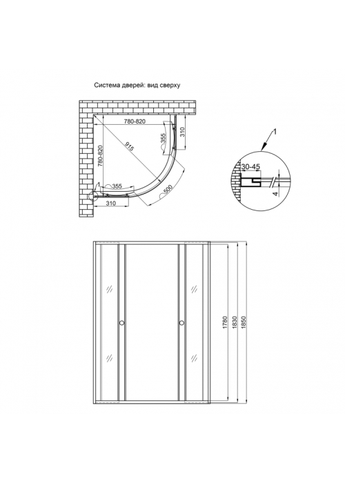 Душевая кабина Lidz Wieza SC80x80.SAT.LOW.L, стекло Linie 4 мм без поддона LWISC8080SATLOWL2