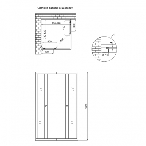 Душова кабіна Lidz Wawel SC80x80.SAT.LOW.FR, скло Frost 4 мм без піддону LWASC8080SATLOWFR2