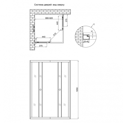 Душова кабіна Lidz Wawel SC90x90.SAT.LOW.FR, скло Frost 4 мм без піддону LWASC9090SATLOWFR2