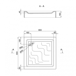 Душевой поддон Lidz Mazur ST80x80x16 LMAST808016