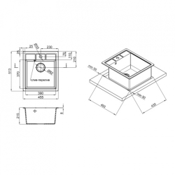 Кухонная мойка Lidz 460х515/200 GRA-09 (LIDZGRA09460515200)