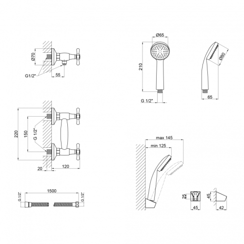 Змішувач для душу Lidz (CRM) Dominox 15363 (LIDZCRM15363)