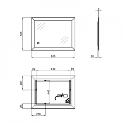 Дзеркало Qtap Aries 60x80 з LED-підсвічуванням, Reverse QT037816016080W