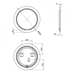 Дзеркало Qtap Jay N R590 з LED-підсвічуванням QT07782504W