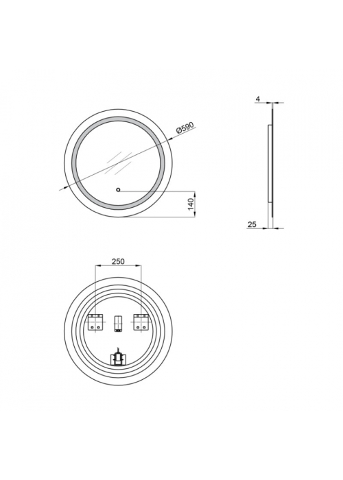 Дзеркало Qtap Jay R590 з LED-підсвічуванням QT0778250359W