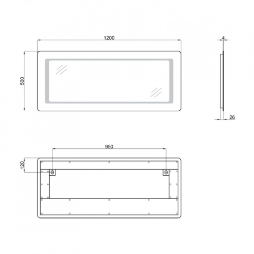 Дзеркало Qtap Leo 120x50 з LED-підсвічуванням QT117814276080W