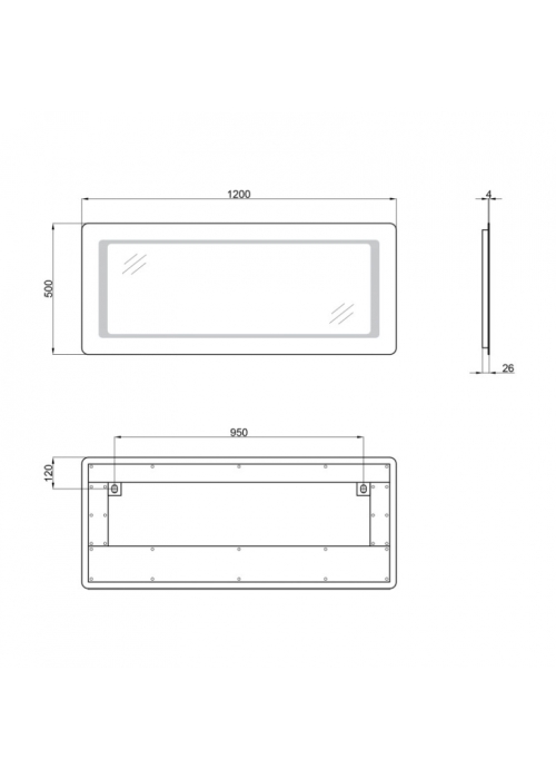 Дзеркало Qtap Leo 120x50 з LED-підсвічуванням QT117814276080W