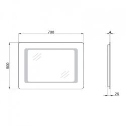 Дзеркало Qtap Leo 50x70 з LED-підсвічуванням, Reverse QT117812086080W