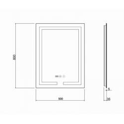 Дзеркало Qtap Mideya 50x80 (DC-F936) з LED-підсвічуванням та антизапотіванням QT2078F936W