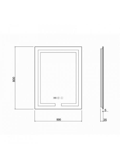 Дзеркало Qtap Mideya 50x80 (DC-F936) з LED-підсвічуванням та антизапотіванням QT2078F936W