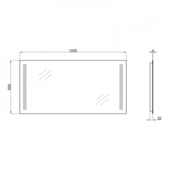 Дзеркало Qtap Mideya New 120x60 з LED-підсвічуванням QT20783502W