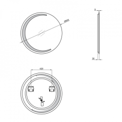 Зеркало Qtap Robin R830 с LED-подсветкой QT13782601W