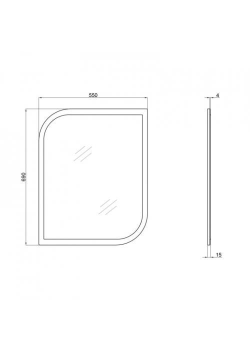 Дзеркало Qtap Scorpio 55х695 Graphite QT147850702G