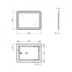 Зеркало Qtap Swan 60x80 с LED-подсветкой, Reverse QT167814146080W