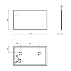 Дзеркало Qtap Tern 120x70 з LED-підсвічуванням QT1778140470120W