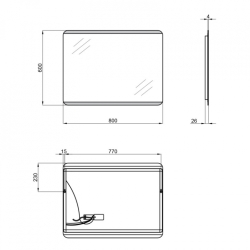 Дзеркало Qtap Tern 60x80 з LED-підсвічуванням QT177812086080W