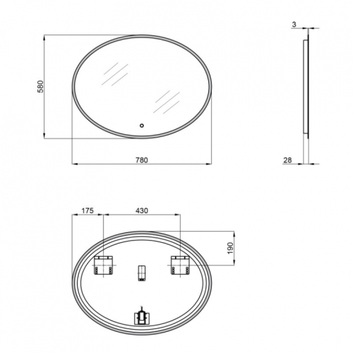 Дзеркало Qtap Virgo 78х58 з LED-підсвічуванням QT18783502W