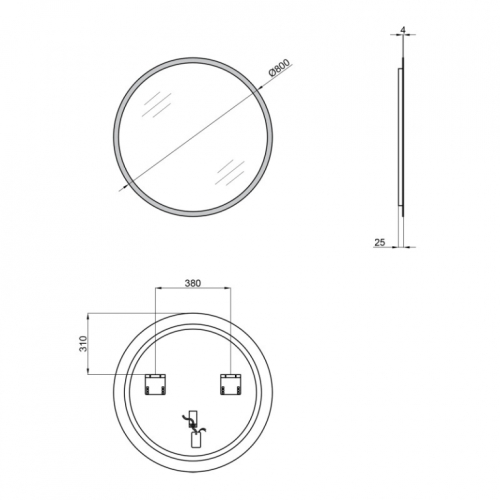 Дзеркало Qtap Virgo R800 з LED-підсвічуванням QT1878250680W