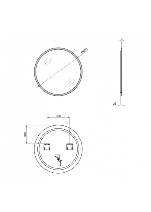 Дзеркало Qtap Virgo R800 з LED-підсвічуванням QT1878250680W