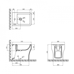 Биде напольное Qtap Cardinal 52х36х40.5 White QT0444B660BW