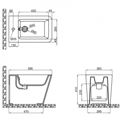 Биде напольное Qtap Tern 56х36х40 White QT1744003CW