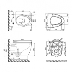 Унитаз подвесной Qtap Leo безободковый с сиденьем Soft-close QT11331002ERW