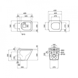 Унітаз підвісний Qtap Tern безободковий з сидінням Soft-close QT1733052ERW