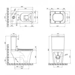 Унітаз-компакт Qtap Kalao безободковий з сидінням Soft-close QT08221213AW