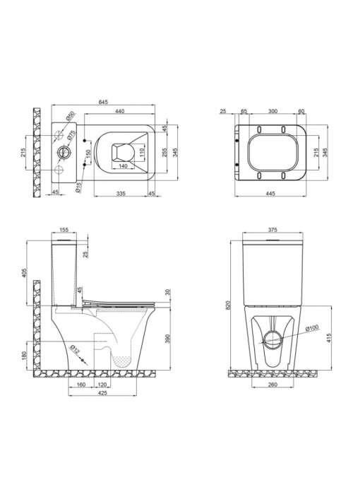 Унітаз-компакт Qtap Kalao безободковий з сидінням Soft-close QT08221213AW