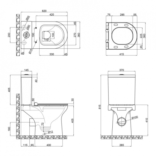 Унітаз-компакт Qtap Kolibri з сидінням Soft-close QT1022C667PW