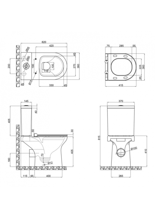 Унітаз-компакт Qtap Kolibri з сидінням Soft-close QT1022C667PW