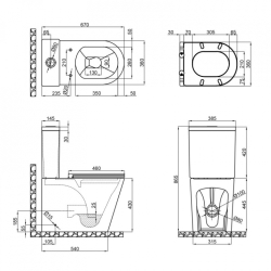 Унітаз-компакт Qtap Scorpio безободковий з сидінням Soft-close QT14222125ARMB