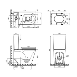 Унитаз-компакт Qtap Scorpio безободковый с сиденьем Soft-close QT14222125ARW