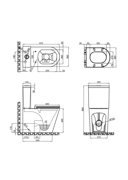 Унитаз-компакт Qtap Scorpio безободковый с сиденьем Soft-close QT14222125ARW