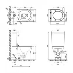 Унітаз-компакт Qtap Virgo безободковий з сидінням Soft-close QT18222169ARW