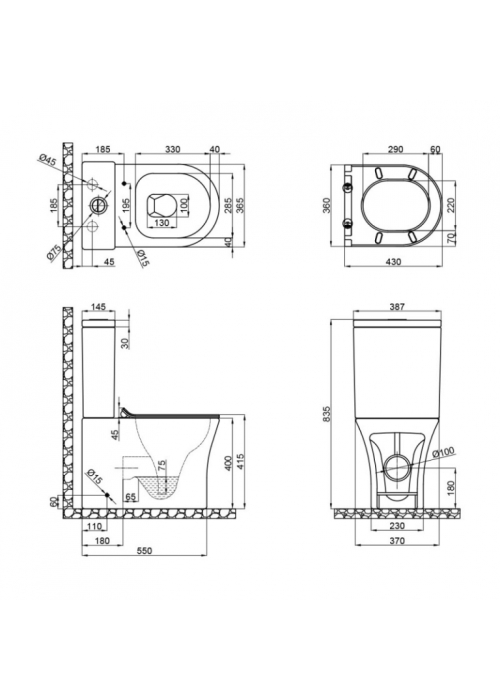 Унітаз-компакт Qtap Virgo безободковий з сидінням Soft-close QT18222169ARW