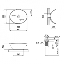 Раковина Qtap Dove 41x33, 5x14, 5 Matt black QT063078MBMB