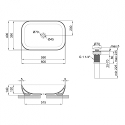 Раковина Qtap Robin 61x40x14,5 Matt black QT132143PMBMB