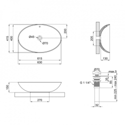 Раковина-чаша Qtap Dove 62,5x41,5x15 White з донним клапаном QT06113077W