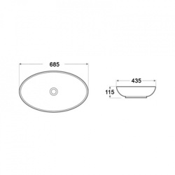 Раковина-чаша Qtap Dove 68x42x12 White з донним клапаном QT0611K160W